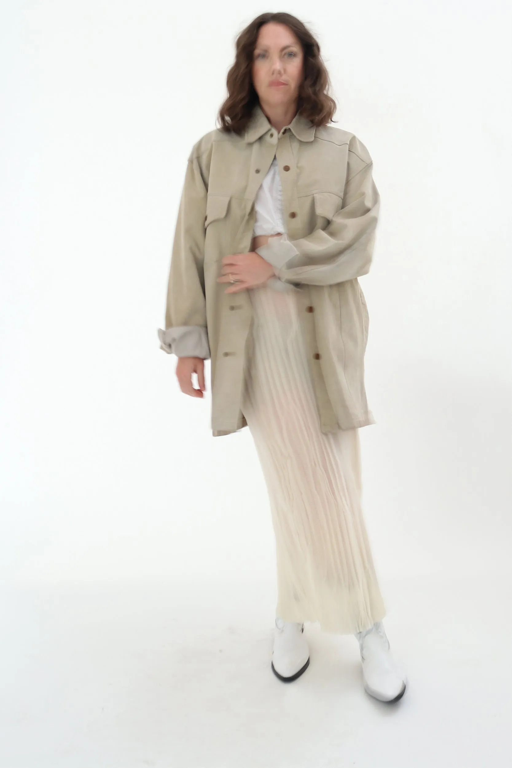 ARKET SHEER PLEATED MIDI SKIRT