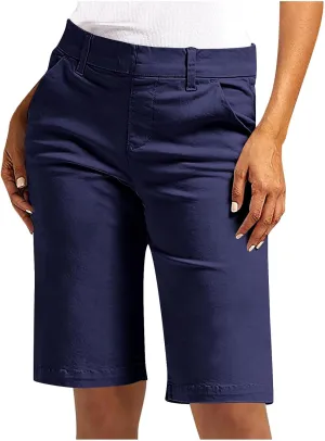 Bermuda Shorts for Women Trendy 2025 Casual Summer High Waisted Chino Shorts Straight Leg Hiking Vacation Outfits