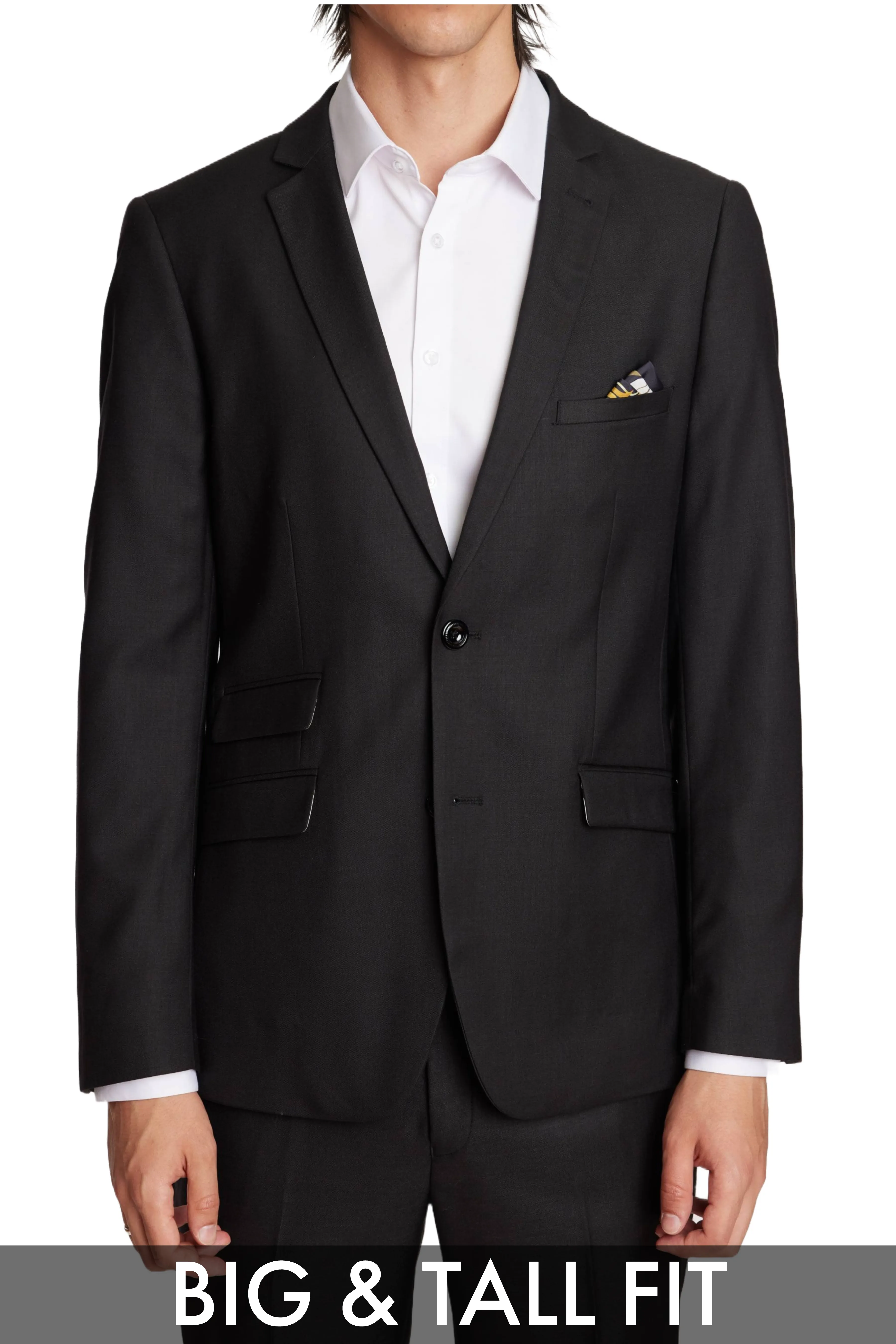 Big & Tall Dover Notch Jacket - Soft Black Shark