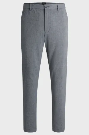 BOSS - H-KANE Blue Regular-fit Trousers In Melange Stretch Panama 50523057 404