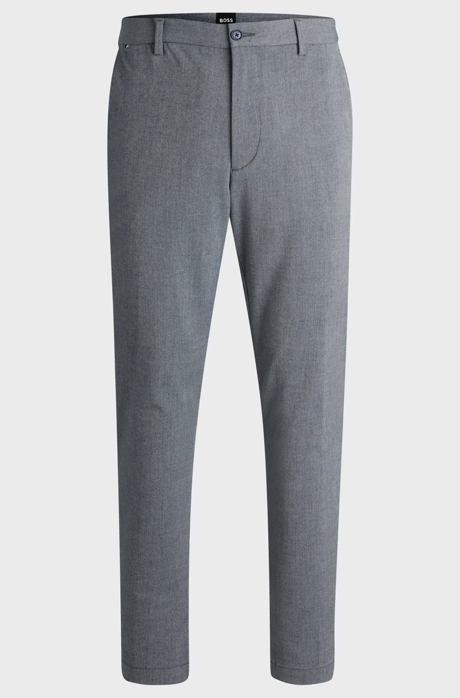 BOSS - H-KANE Blue Regular-fit Trousers In Melange Stretch Panama 50523057 404