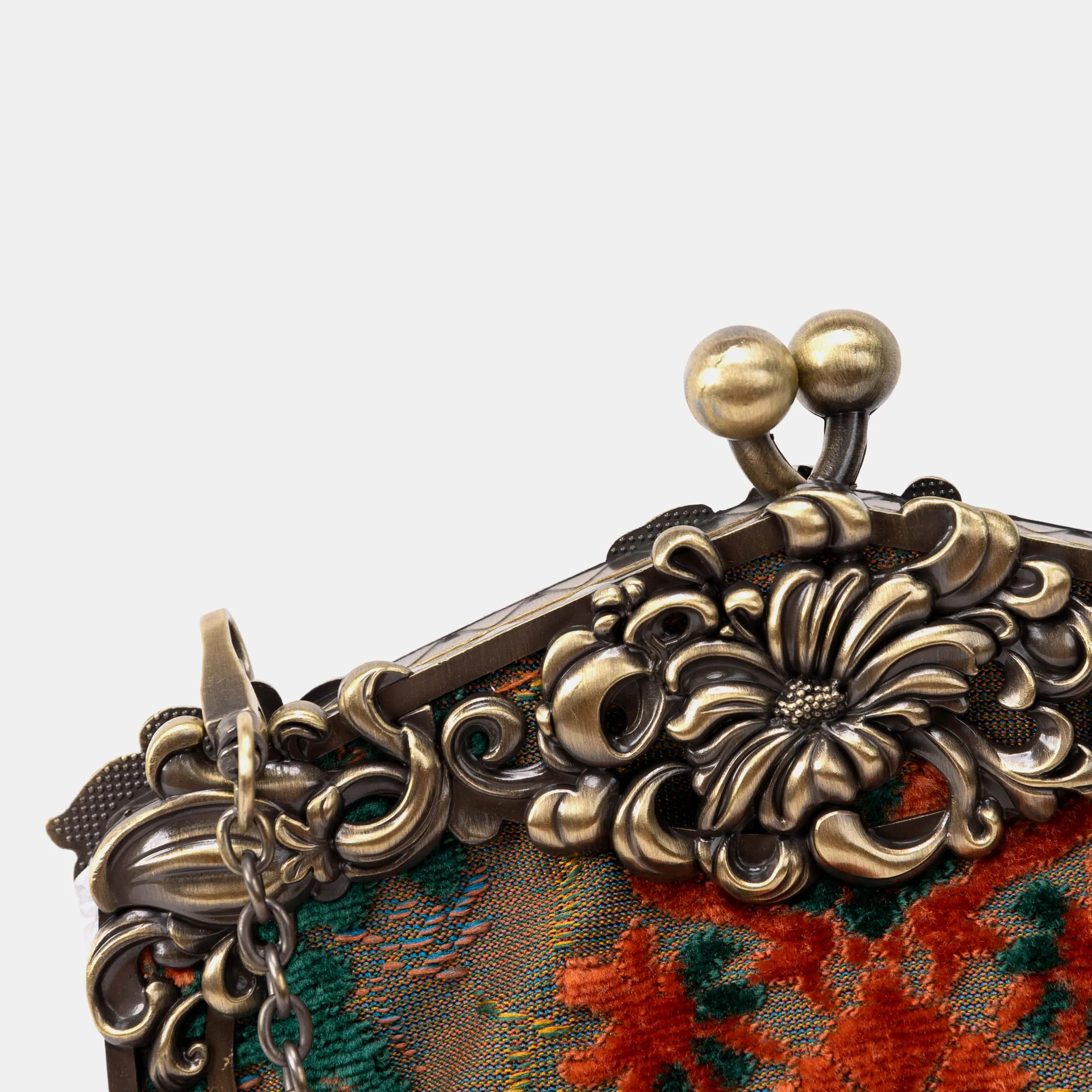 Burnout Velvet Revival Jade Chatelaine Purse Large