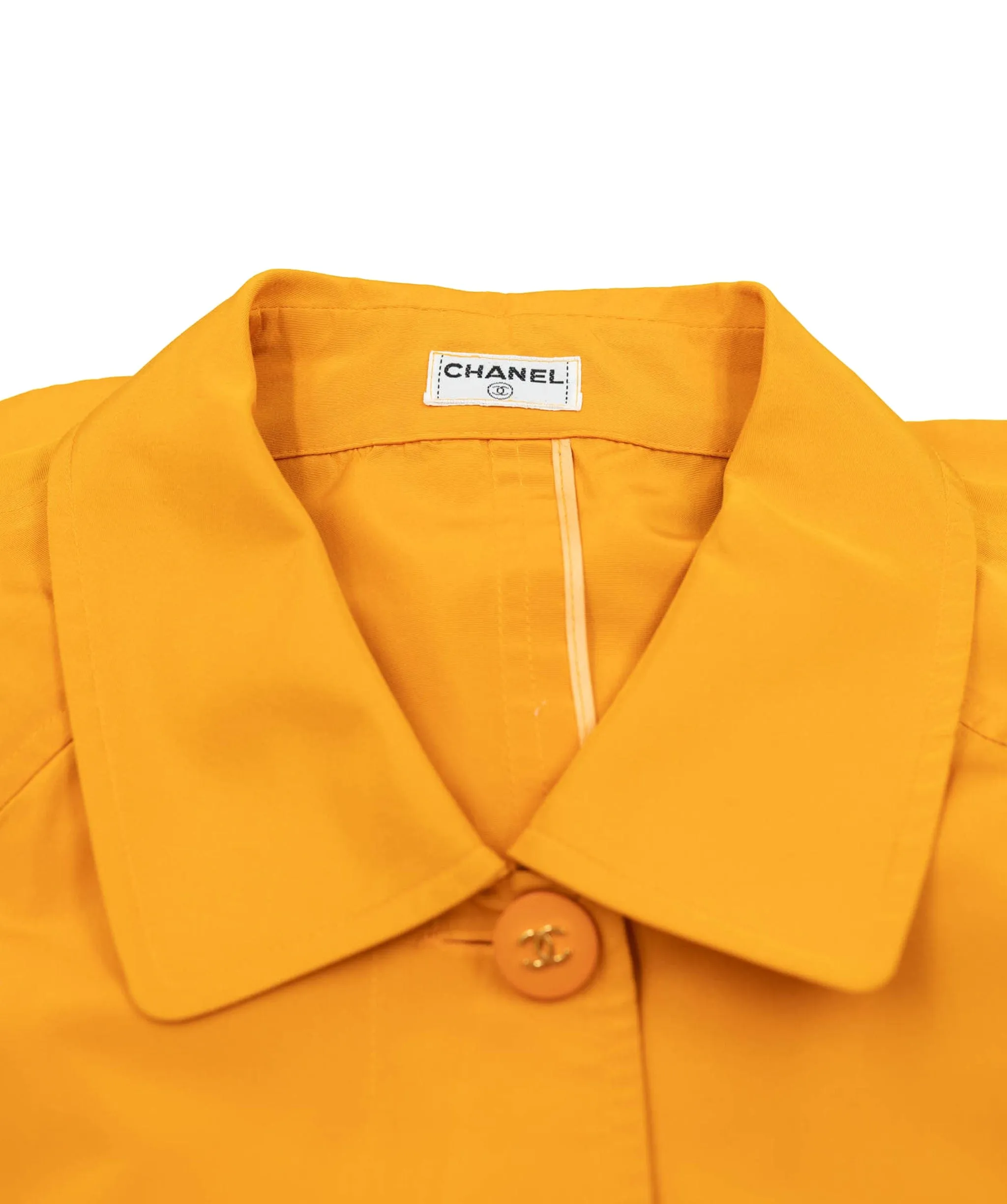 Chanel CC Buttons Trench Coat Orange ASL4664