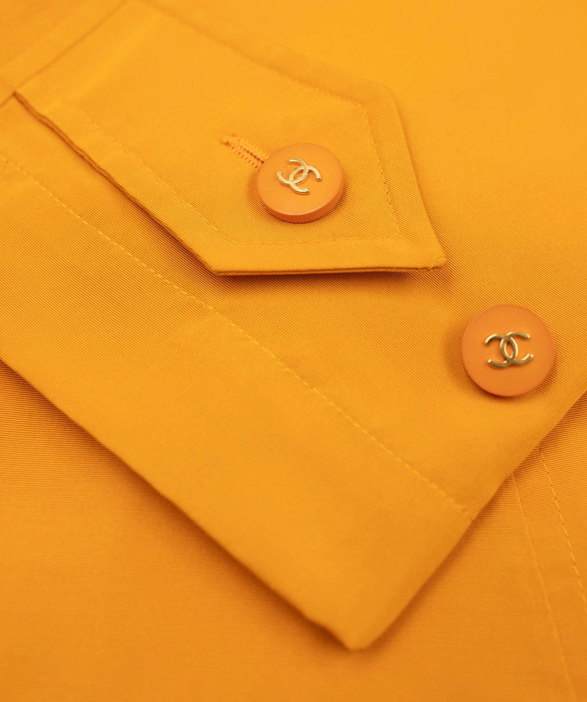 Chanel CC Buttons Trench Coat Orange ASL4664
