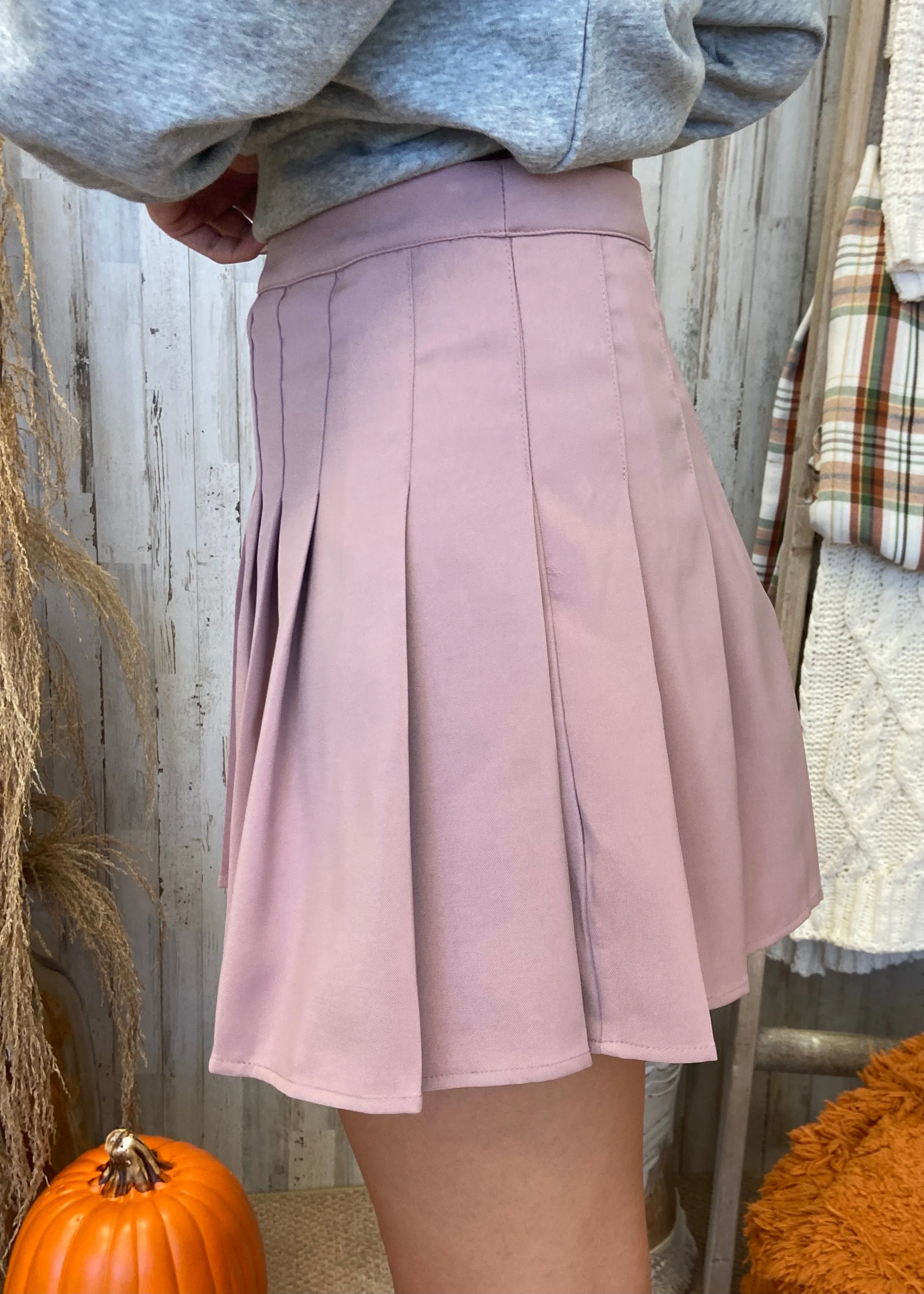 Close Attention Mauve Tennis Skirt