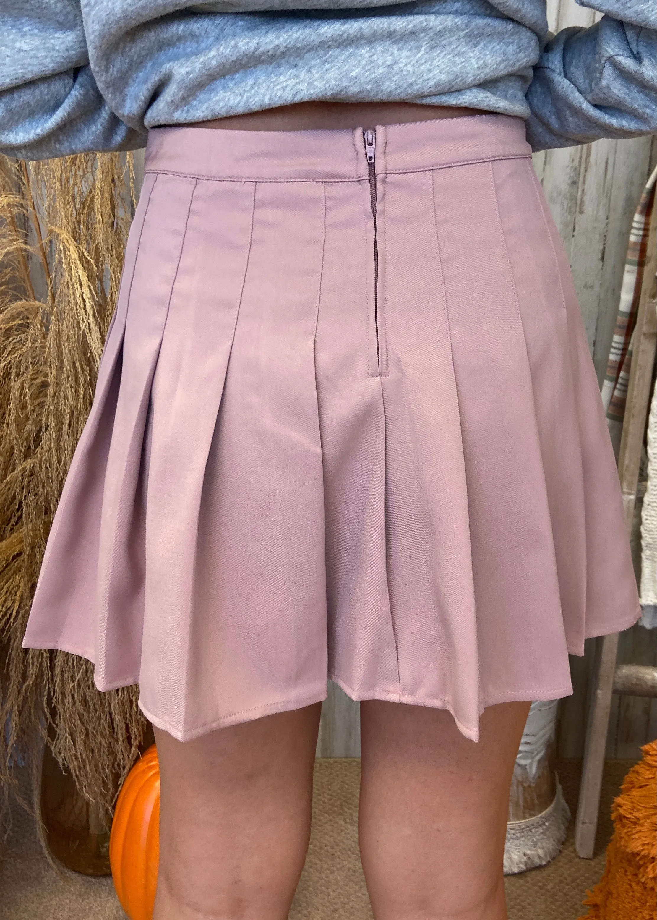 Close Attention Mauve Tennis Skirt