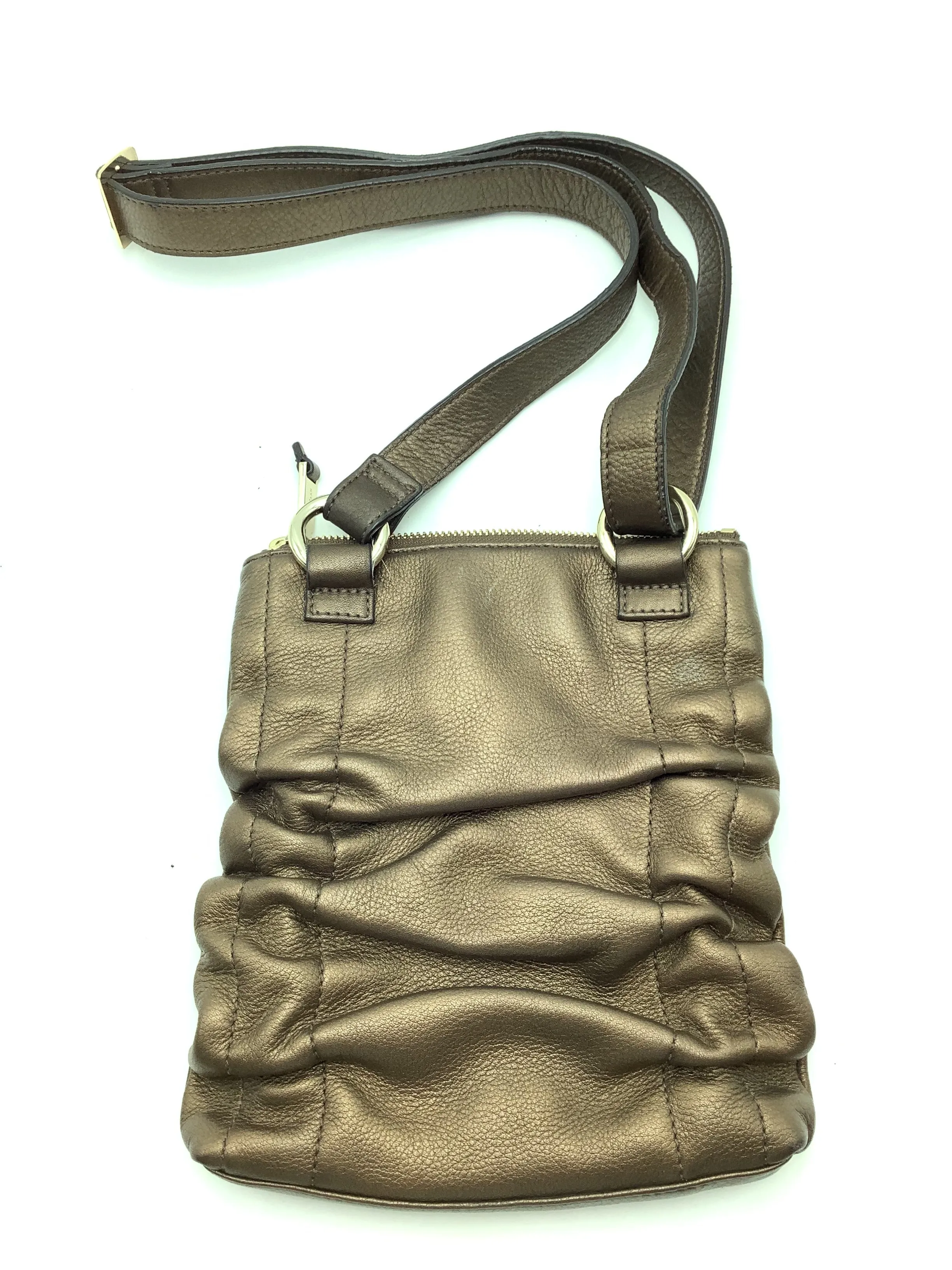 Cole Haan Crossbody Bag Leather Metallic Bronze