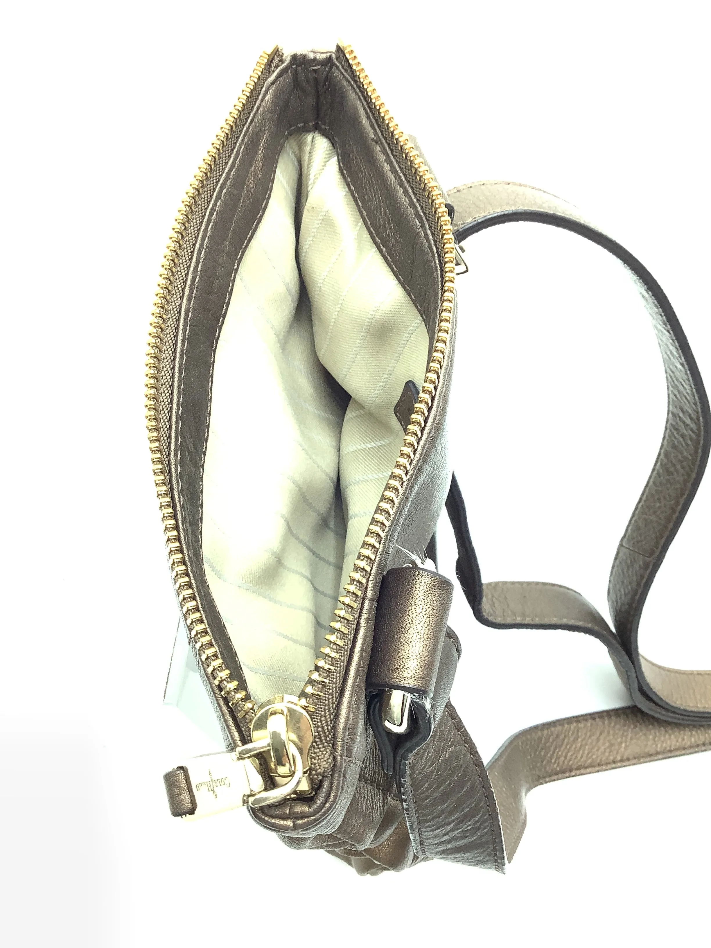 Cole Haan Crossbody Bag Leather Metallic Bronze