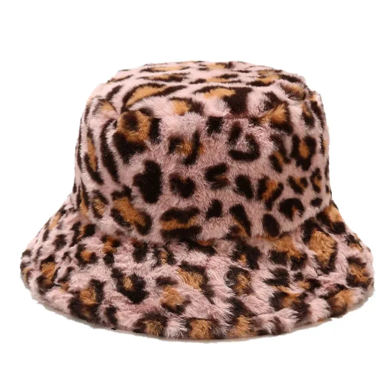 Colorful Prints Faux Fur Bucket Hats