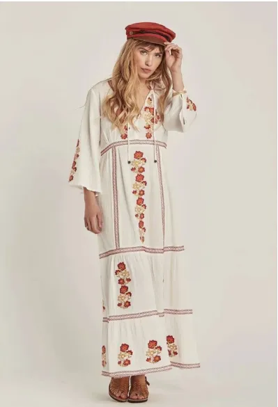Cotton Embroidered Maxi Dress