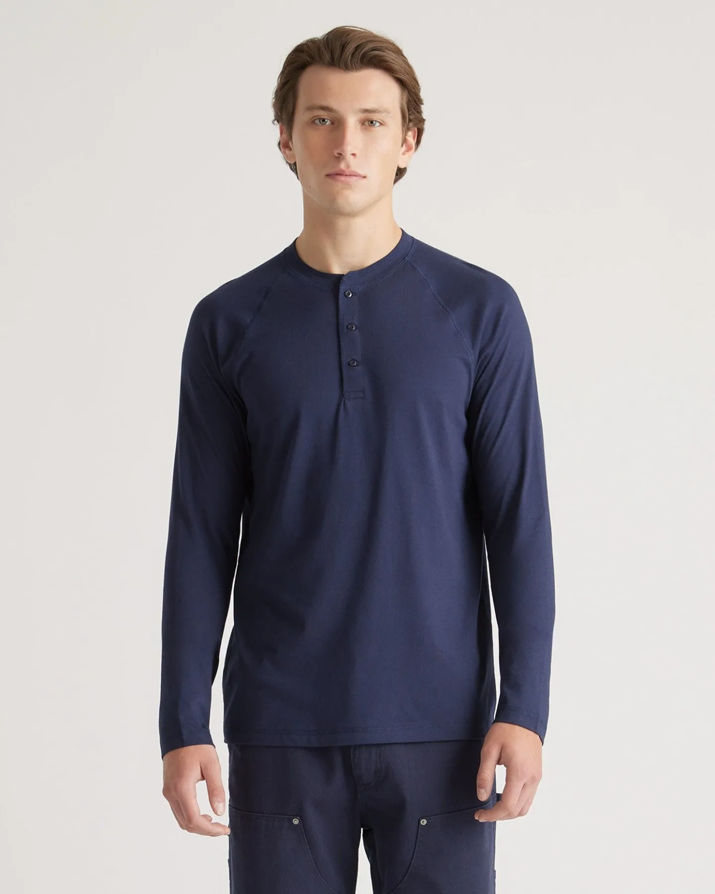Cotton Modal Long Sleeve Henley Tee