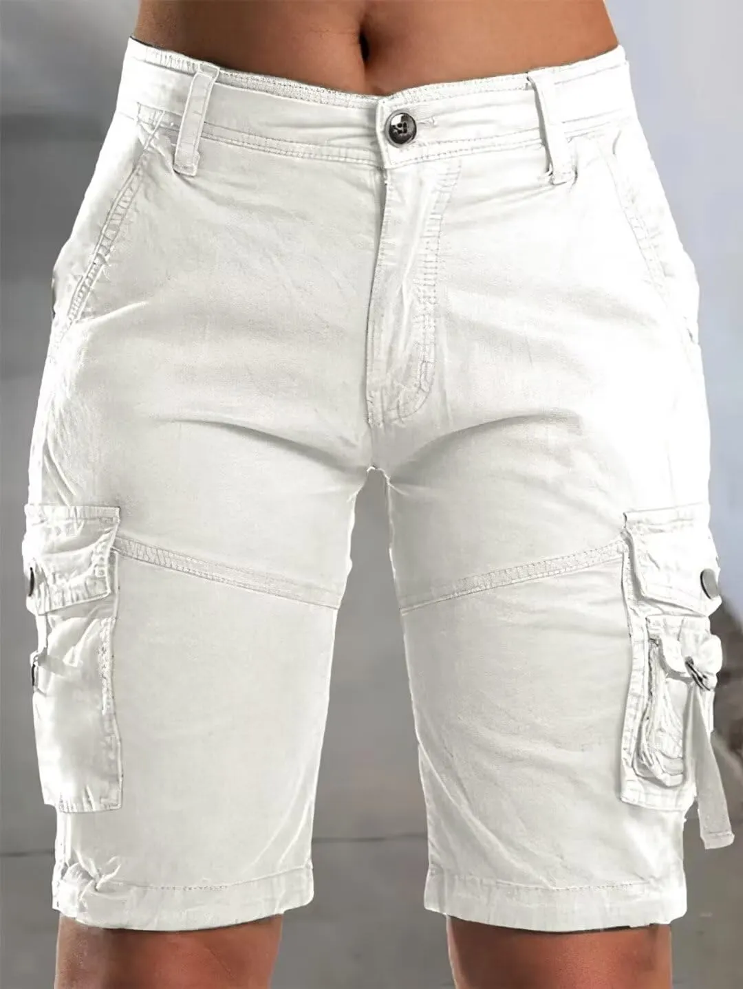 Flamingals Hiking Shorts for Women Flap Pocket Design Bermuda Cargo Shorts 2025 Trendy