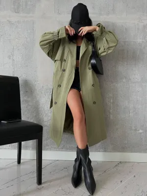 Lightweight trench coat kakhi