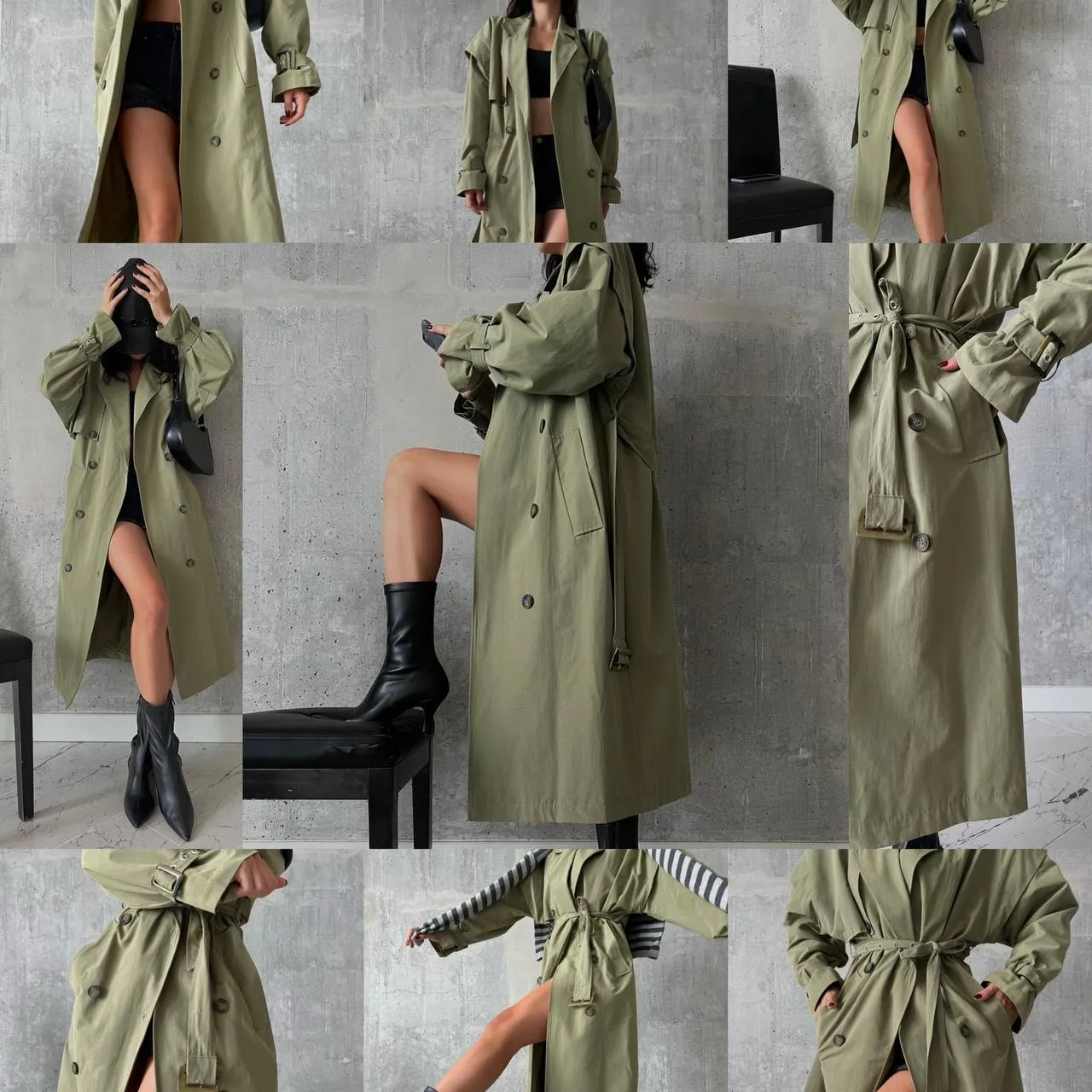 Lightweight trench coat kakhi