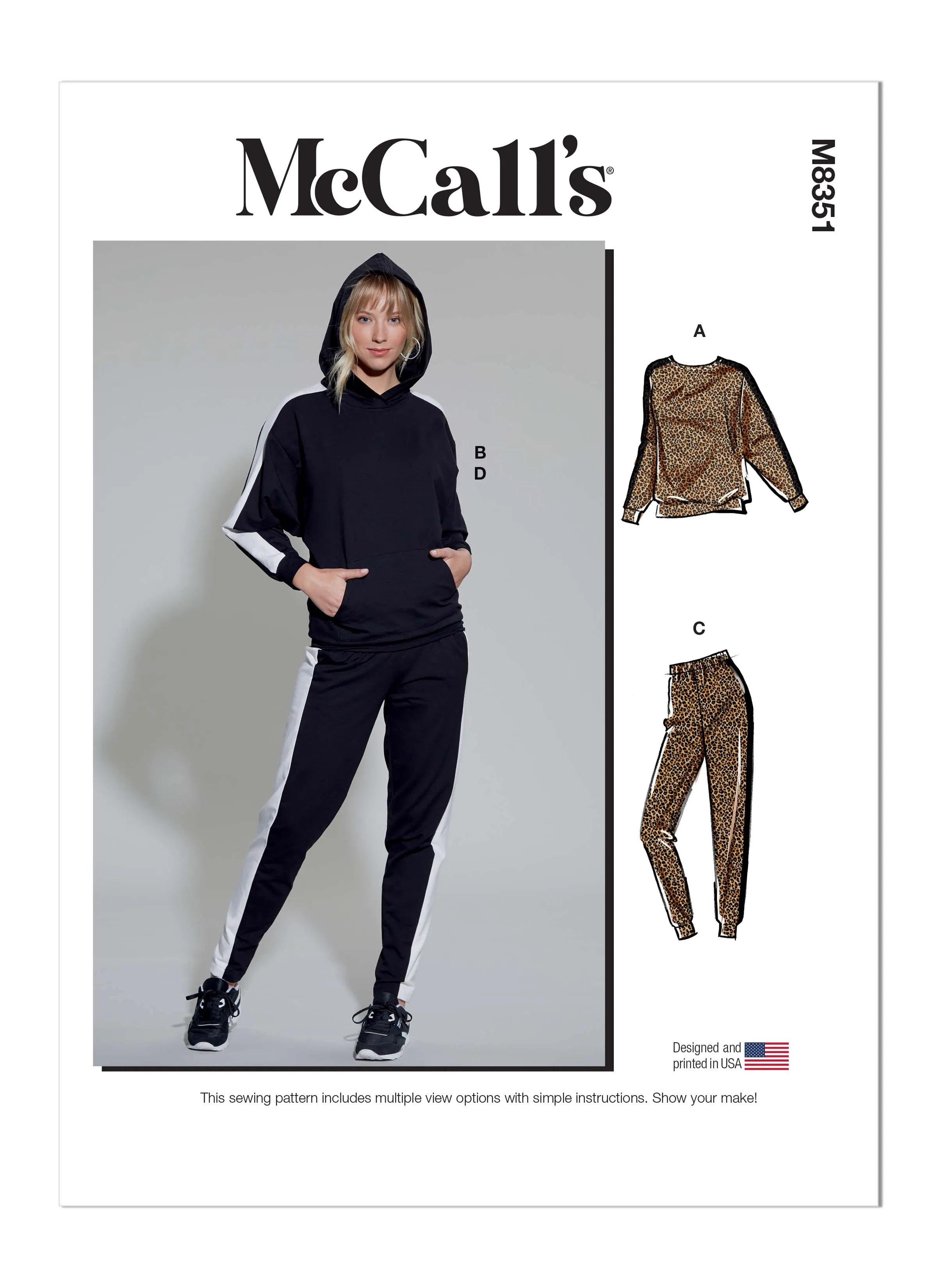 McCall's Sewing Pattern M8351 Misses' Lounge Pants, Top and Hoodie