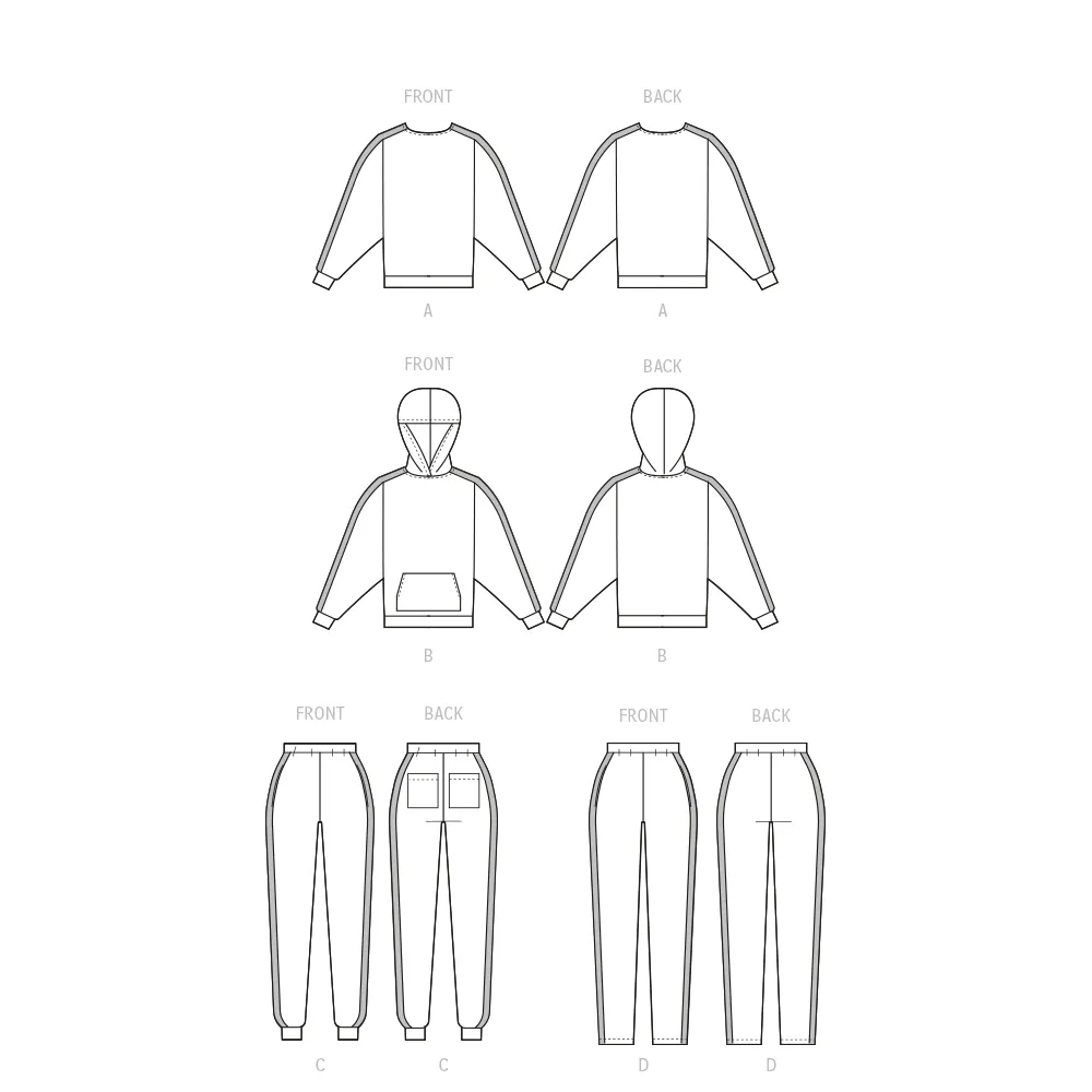 McCall's Sewing Pattern M8351 Misses' Lounge Pants, Top and Hoodie