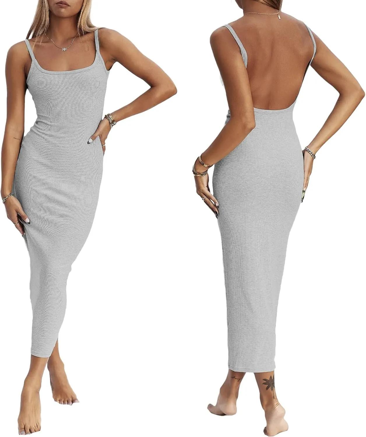 Meihuida Women Cut Out Dress Y2k Summer Sexy Halter Neck Sleeveless Backless Knitted Bodycon Cutout Dress