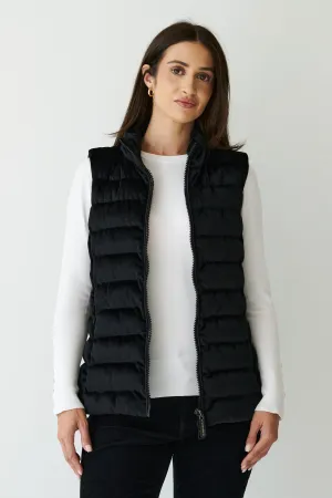 Melian Short Vegan Down Vest | Black Velvet