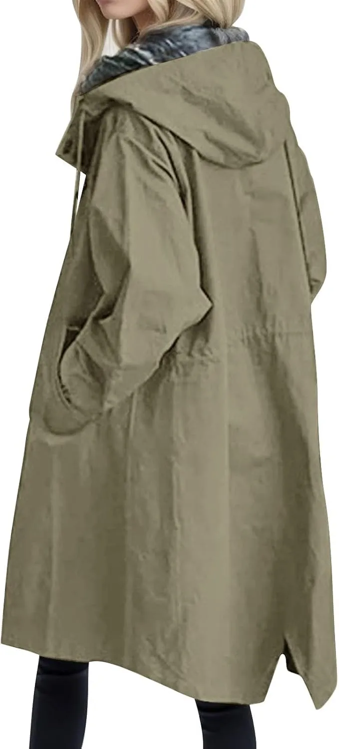 PeQAQ Women's Trench Coat Long Double-Breasted Fall Fashion Windbreaker Jackets 2023 Classic Lapel Slim Overcoat Outerwear