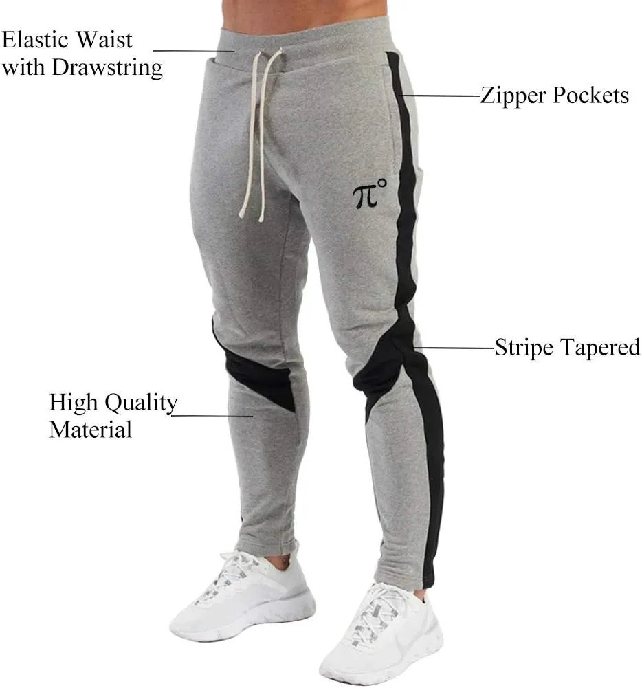 PIDOGYM Men's Track Pants,Slim Fit Athletic Sweatpants Joggers with Zipper Pockets