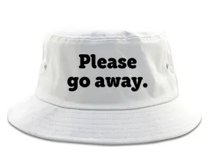 Very Nice Please Go Away Black Red Grey Bucket Hat White