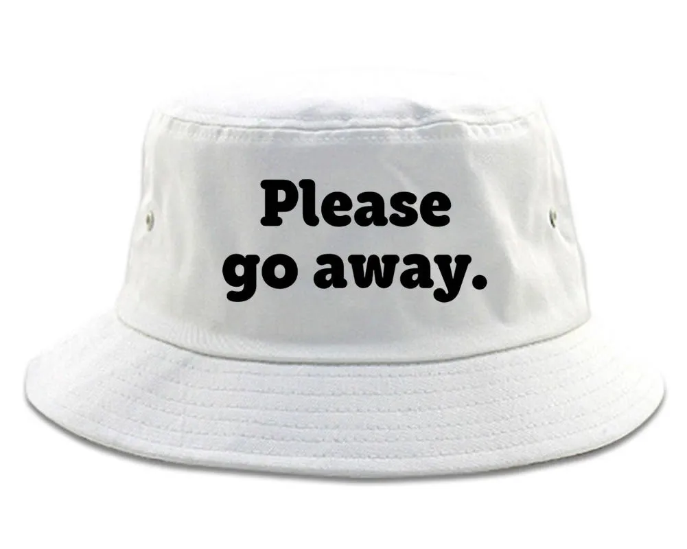 Very Nice Please Go Away Black Red Grey Bucket Hat White