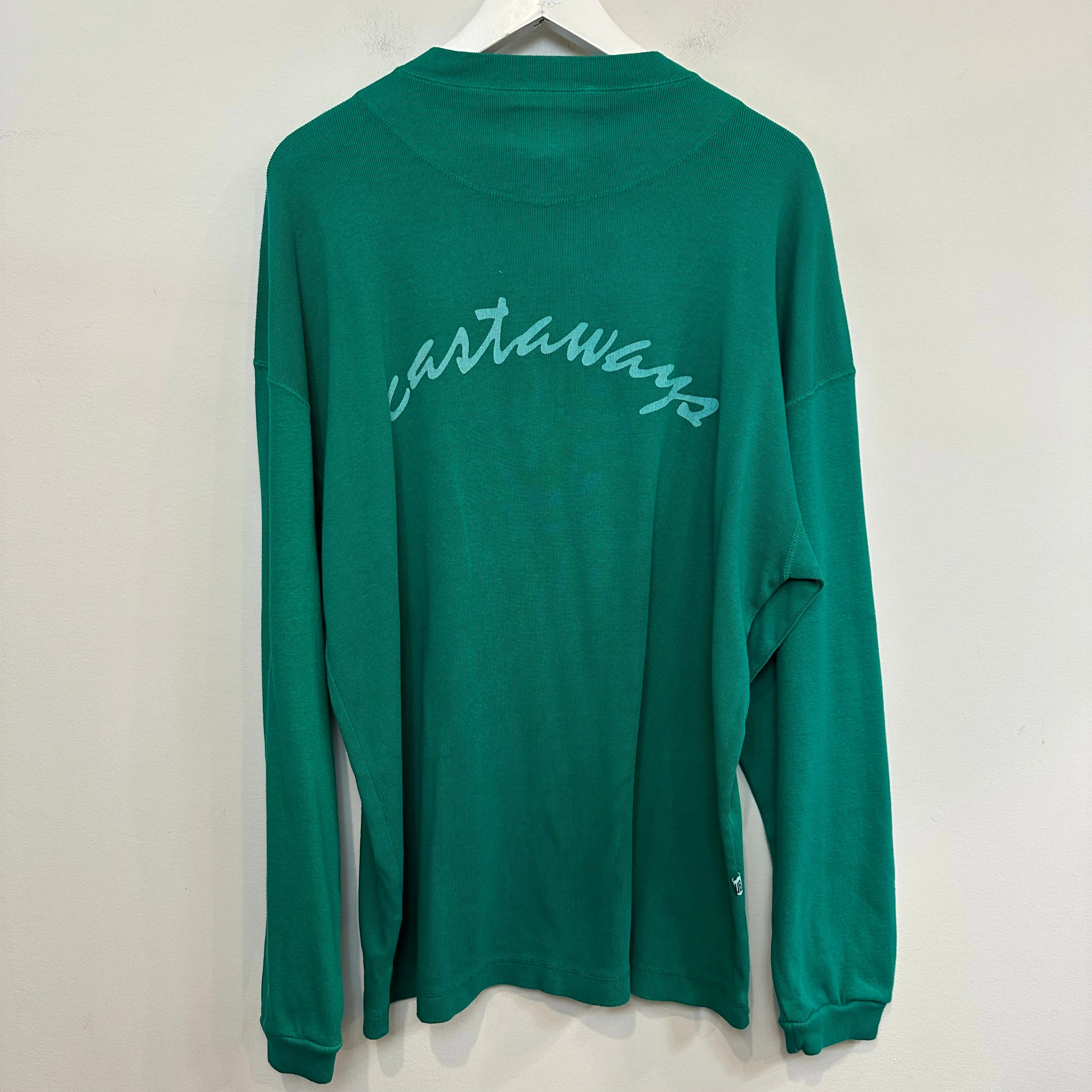 Vintage 90s Unionbay Castaways Henley Long Sleeve Shirt Green Deadstock Medium