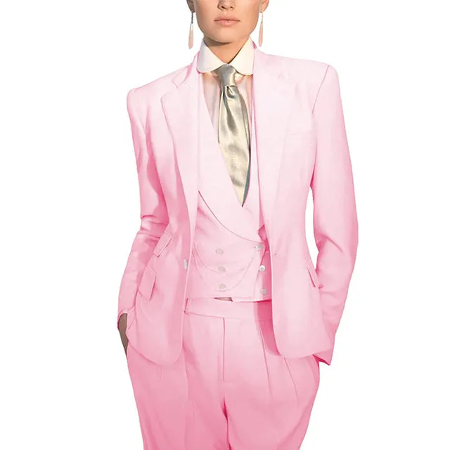 Women Suit 3 Piece Business Formal Work Wear Slim Pants Suit Blazer   Pants