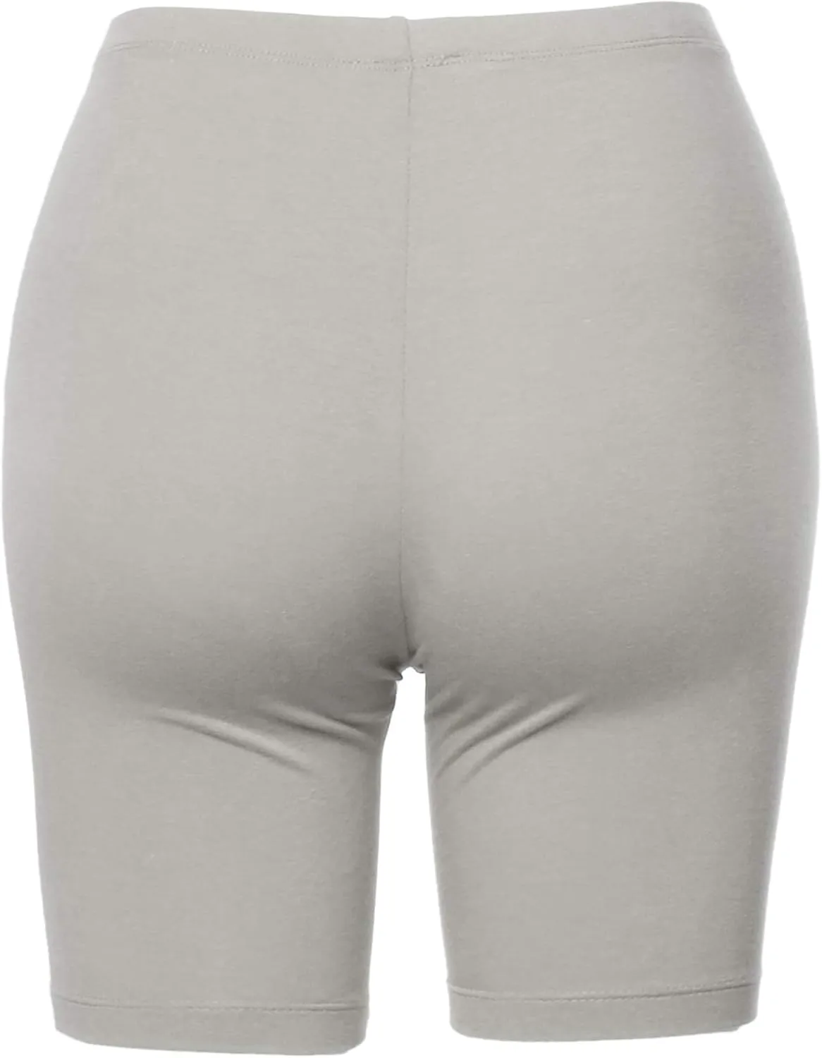 Women's Basic Solid Premium Cotton Mid Thigh High Rise Biker Bermuda Shorts