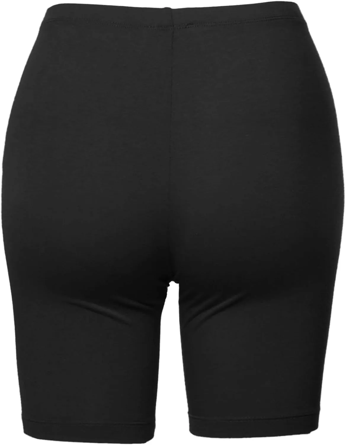 Women's Basic Solid Premium Cotton Mid Thigh High Rise Biker Bermuda Shorts